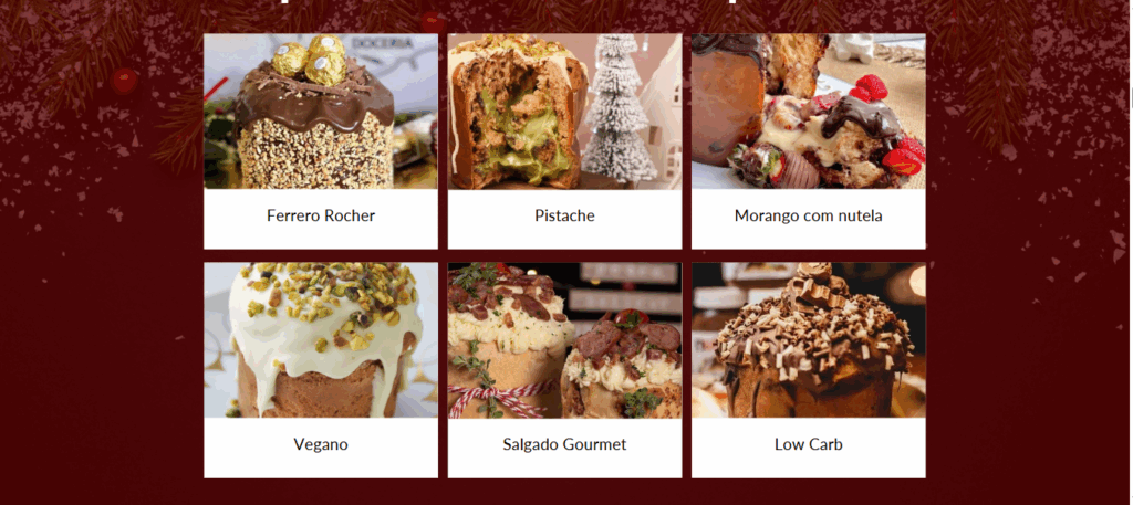 Exemplos de Panetones Gourmet do PLR de Natal Lucrativo